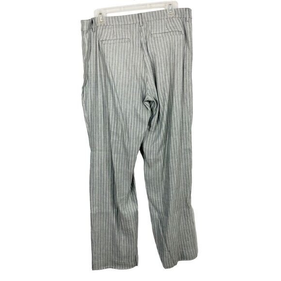J. Jill Linen Stretch Gray Striped Comfort Waist Pants Business Casual - Size 12 - Picture 2 of 8